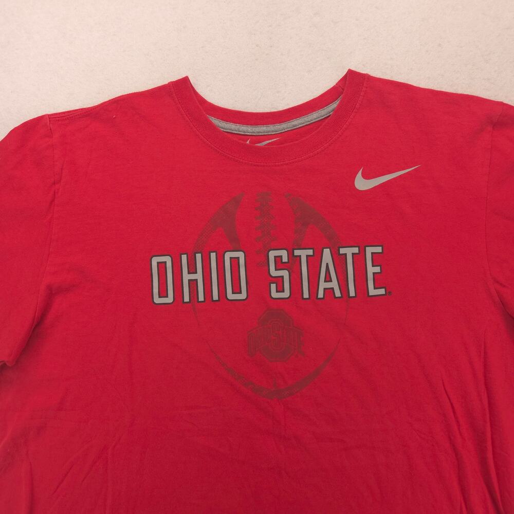 Nike Ohio State Buckeyes College Crew Neck T Shirt Mens Size XL Red Red 16190
